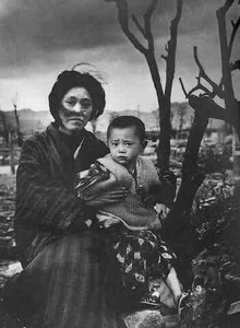 A mother and her child, before the destruction of the atom bomb